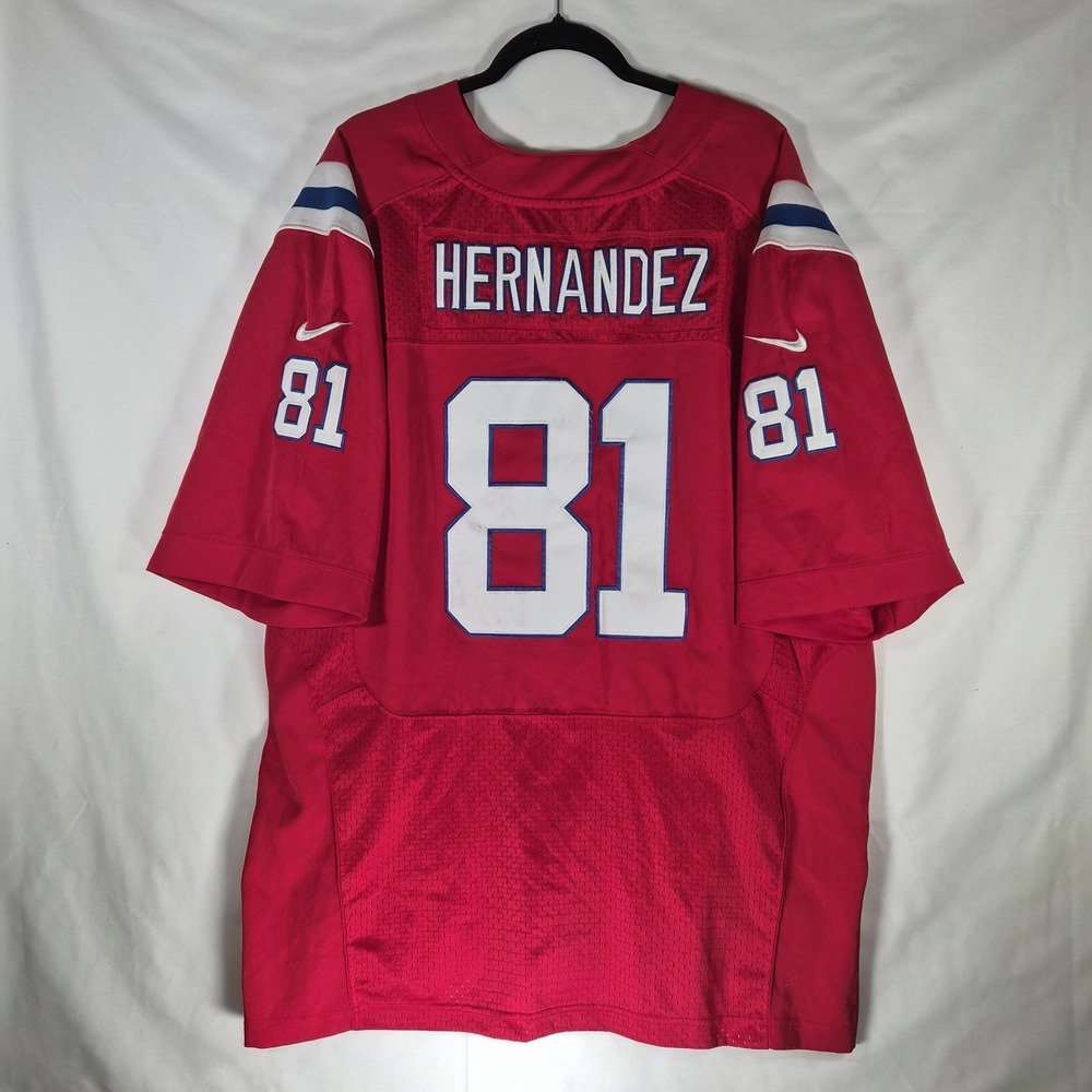Nike AARON HERNANDEZ  #81 NEW ENGLAND PATRIOTS On-Field Size 52 Football Jersey